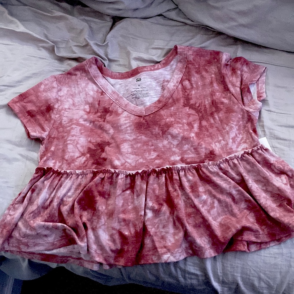 Pink tie die shirt